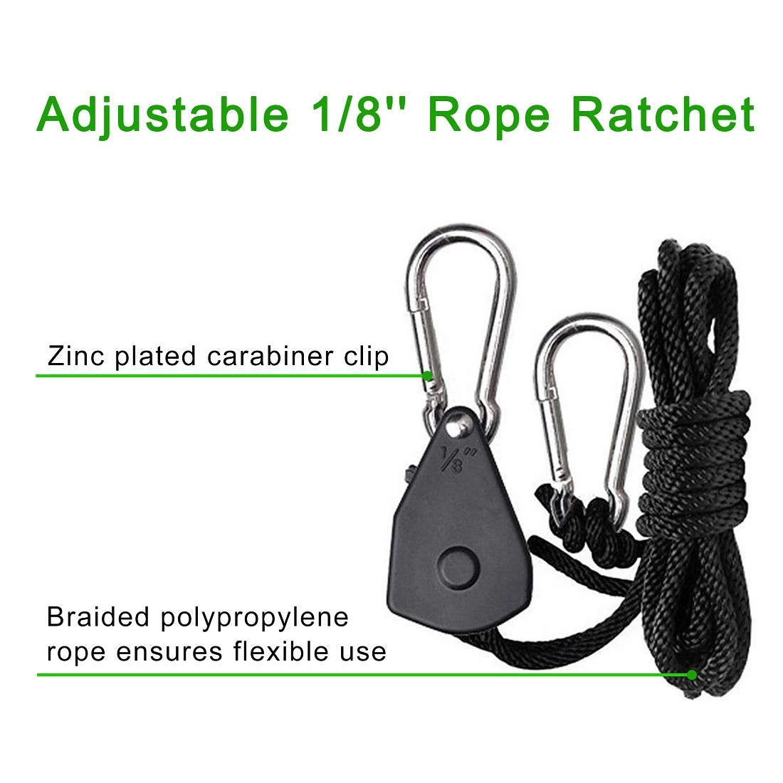 Eco Farm 1/8(3mm) Adjustable Rope Ratchet Light Hanger Price Off - ECO Farm